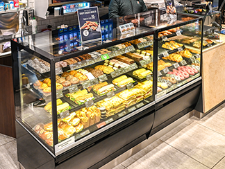 Convenience store front Aida line